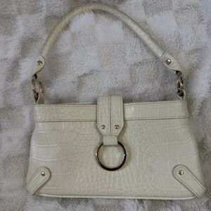 Liz Claiborne Cream Crocodile-Embossed Mini Bag